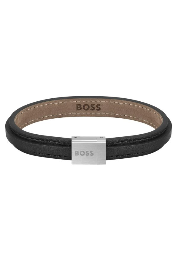 BOSS Armband »Schmuck Edelstahl Armschmuck Lederarmband GROVER«