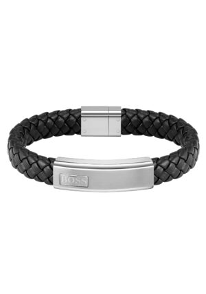 BOSS Armband »Schmuck Edelstahl Armschmuck Lederarmband LANDER«