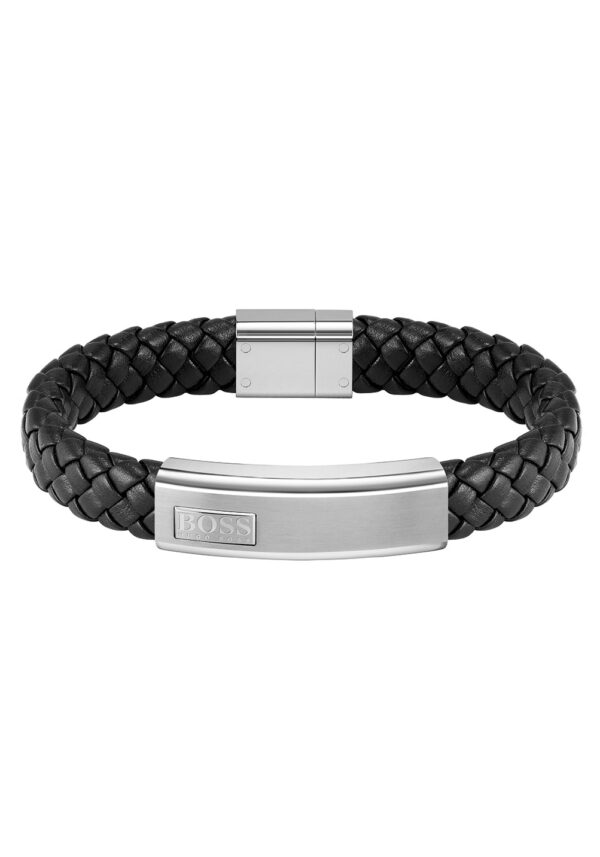 BOSS Armband »Schmuck Edelstahl Armschmuck Lederarmband LANDER«