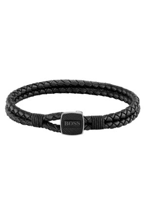 BOSS Armband »Schmuck Edelstahl Armschmuck Lederarmband SEAL«