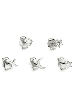 Bruno Banani Ohrstecker-Set »Mulitpack Schmuck Geschenk Silber 925 Ohrschmuckset Stern Mond Kreuz«