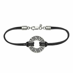 CAÏ Armband »925/- Sterling Silber matt-oxidiert mit Leder«