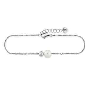 CAÏ Armband »925/- Sterling Silber rhodiniert Perle Kugel«