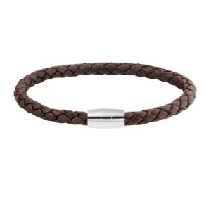 CAÏ Armband »Edelstahl Leder braun 23cm«