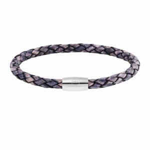 CAÏ Armband »Edelstahl Leder Marine 20cm«