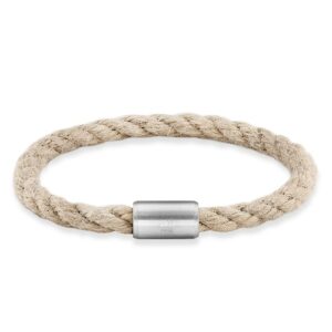 CAÏ Armband »Edelstahl Textilband creme 20cm«