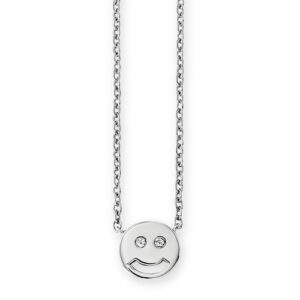 CAÏ Collierkettchen »925/- Sterling Silber rhodiniert Zirkonia Smile«