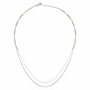 CAÏ Collierkettchen »925/- Sterling Silber Venezianer Kette rhodiniert zweireihig«