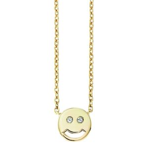 CAÏ Collierkettchen »925/- Sterling Silber vergoldet Zirkonia Smile«