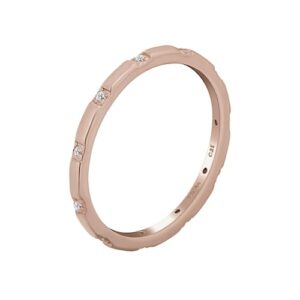 CAÏ Fingerring »925 Silber rosévergoldet mit Zirkonia Stacking«