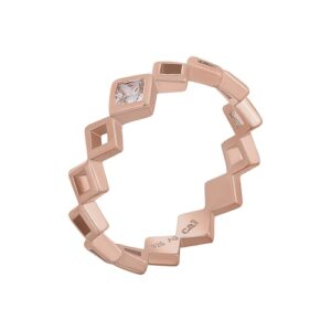 CAÏ Fingerring »925 Silber rosévergoldet Rauten mit Zirkonia«