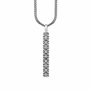 CAÏ Kette mit Anhänger »925/- Silber matt oxidiert Flechtoptik«