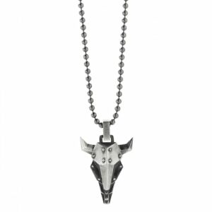 CAÏ Kette mit Anhänger »925/- Silber oxidiert Bullhead«