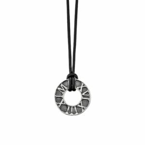 CAÏ Kette mit Anhänger »925/- Sterling Silber matt-oxidiert Leder«