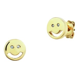 CAÏ Paar Ohrstecker »925/- Sterling Silber vergoldet Smile«