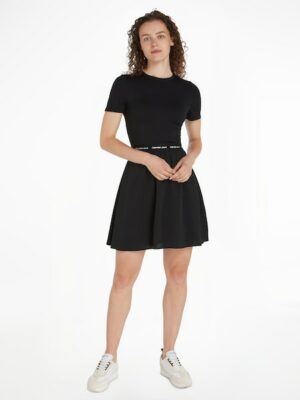 Calvin Klein Jeans Blusenkleid »LOGO ELASTIC SHORT SLEEVE DRESS«