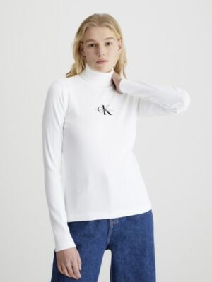 Calvin Klein Jeans Langarmshirt »MONOLOGO RIB ROLL NECK«