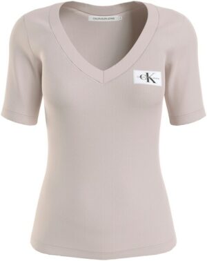 Calvin Klein Jeans T-Shirt »WOVEN LABEL RIB V-NECK TEE«