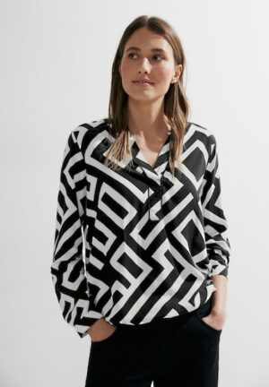 Cecil Langarmbluse »Printed Split Neck Blouse«