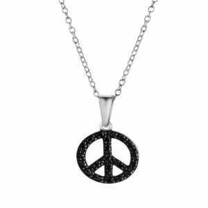 CELESTA Kette mit Anhänger »925 Silber Boho Peace Zirkoniasteine schwarz«