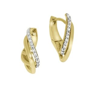 CELESTA Paar Creolen »375/- Gelbgold bicolor mit Zirkonia«