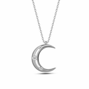 dKeniz Kette mit Anhänger »925/- Sterling Silber Mond Silberkette«