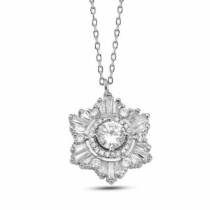 dKeniz Kette mit Anhänger »925/- Sterling Silber rhodiniert Zirkonia Stern«