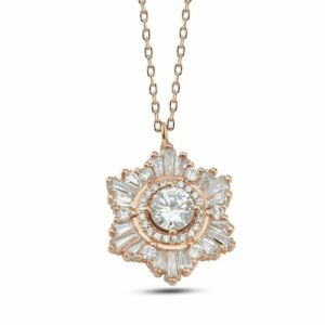 dKeniz Kette mit Anhänger »925/- Sterling Silber rosèvergoldet Zirkonia Stern«