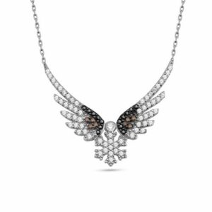 dKeniz Kette mit Anhänger »925/- Sterling Silber Schneeflocke & Engel Silberkette«