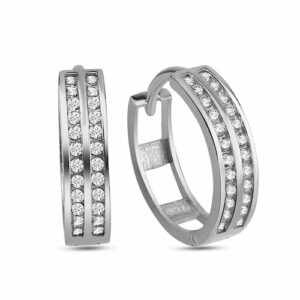 dKeniz Paar Creolen »925/- Sterling Silber Pave«