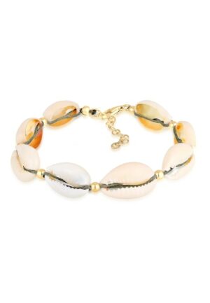 Elli Armband »Echte Kauri Muscheln Beach 925 Silber vergoldet«