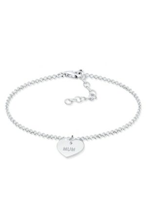 Elli Armband »Erbskette Mum Wording Herz Pendant 925 Silber«