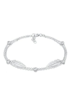 Elli Armband »Feder Layer Kristalle 925er Silber«