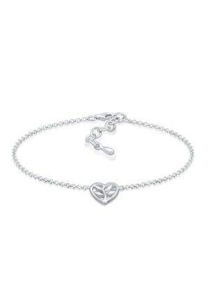 Elli Armband »Herz Cut-Out Lebensbaum Blume 925 Silber Beau«