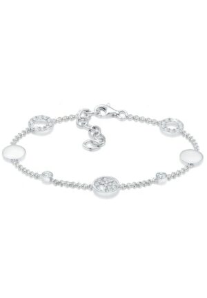 Elli Armband »Kreis Plättchen Kristalle 925 Silber«