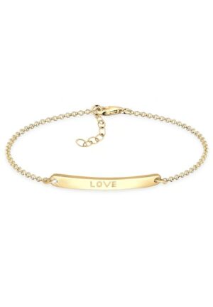 Elli Armband »Love-Schriftzug 925 Sterling Silber«