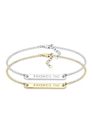 Elli Armband Set »Infinity Freundschaft Set Bi-Color Silber«