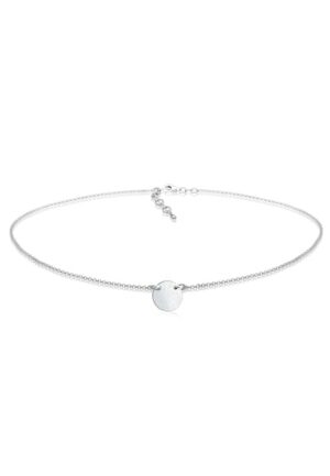 Elli Collier »Choker Kreis Plate Matt Geo 925 Silber«