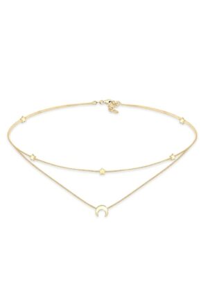 Elli Collier »Choker Layer Halbmond und Sterne 925er Silber«