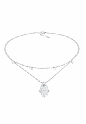 Elli Collier »Choker Plättchen Fatimas Hand Zirkonia 925 Silber«