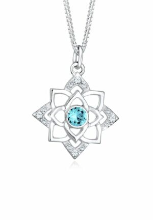 Elli Collierkettchen »Geburtsstein Lotus Kristalle 925 Silber«