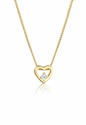 Elli DIAMONDS Collierkettchen »Herz Liebe Diamant (0.03 ct.) 585 Gelbgold«