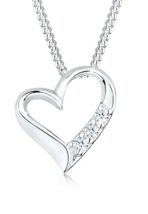 Elli DIAMONDS Collierkettchen »Herz Liebe Diamant (0.06 ct.) 925 Silber«