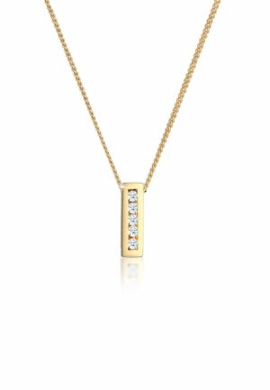 Elli DIAMONDS Collierkettchen »Klassisch Elegant Diamant (0.075 ct.) 585 Gelbgold«