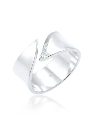 Elli DIAMONDS Diamantring »Wickelring Diamant (0.045 ct.) 925 Silber«