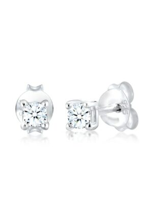 Elli DIAMONDS Paar Ohrstecker »Basic Ohrstecker Diamant (0.12 ct.) 925er Silber«