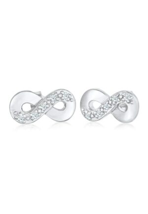 Elli DIAMONDS Paar Ohrstecker »Infinity Symbol Diamant (0.15 ct) 925 Silber«