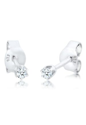 Elli DIAMONDS Paar Ohrstecker »Stecker Diamant 0.06 ct. Solitär 925 Silber«