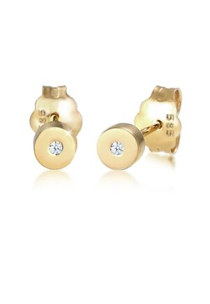 Elli DIAMONDS Paar Ohrstecker »Stecker Geo Basic Diamant (0.01 ct.) 585 Gelbgold«