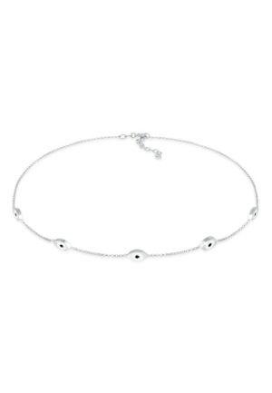 Elli Kette mit Anhänger »Choker Evil Eye Emaille Orient 925 Silber«